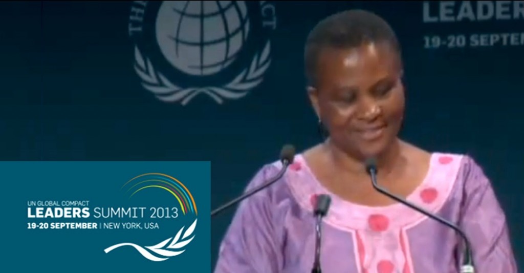 Dr. Tererai Trent opening the UN Global Leaders Summit NYC