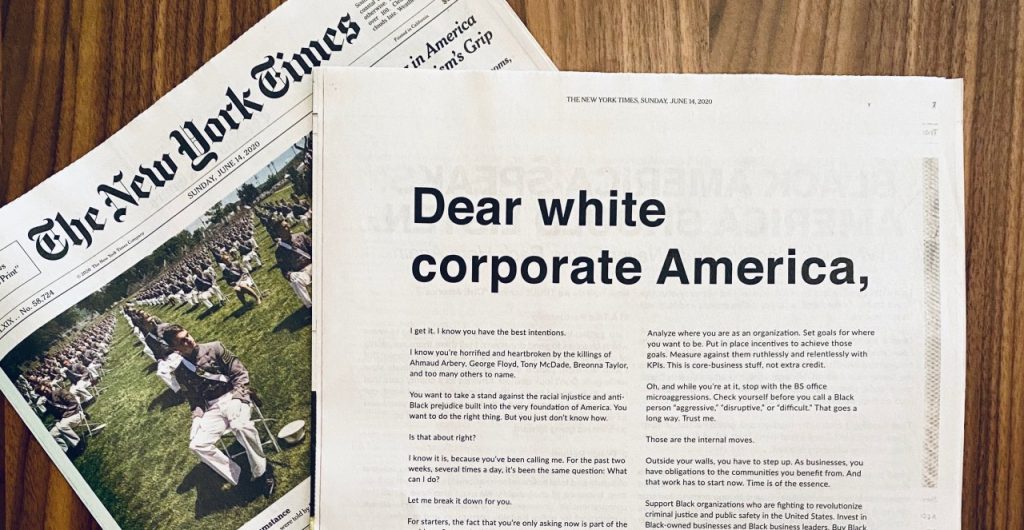 Dear White Corporate America