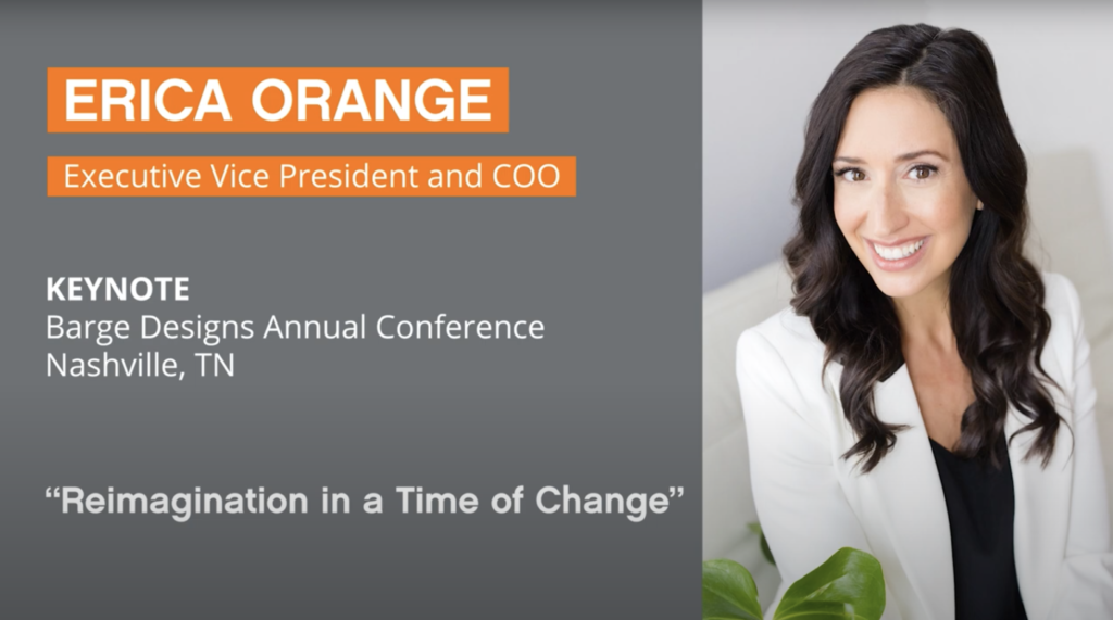 Erica Orange Keynote at the Barge Designs Conference 2023 (Nashville, TN)